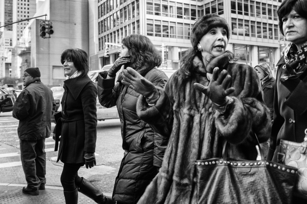 Lady in fur coat, streets of new york city, NYC street photography