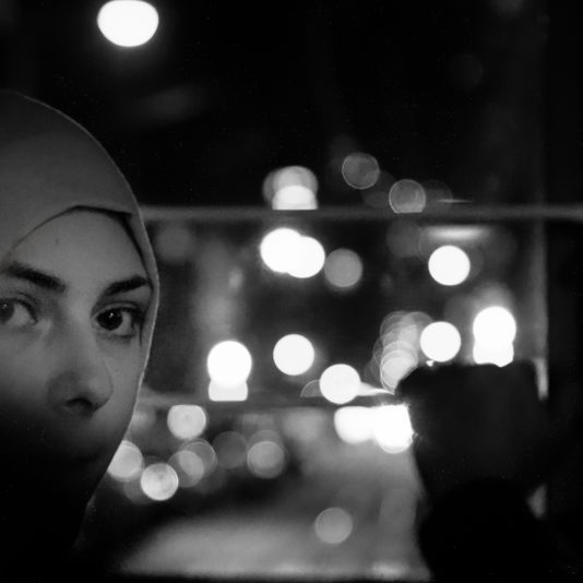 Woman with Hajab. Streetcar San Francisco, CA