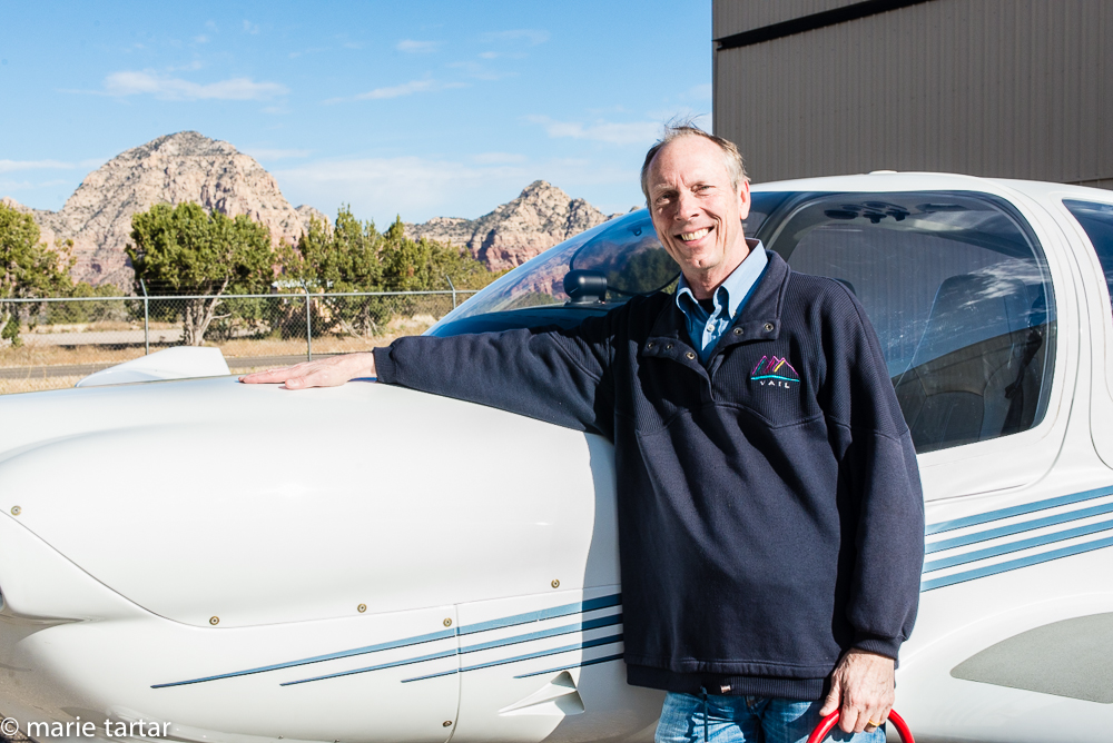 Ed Pennington, with Diamondback plane, Sedona, Arizona