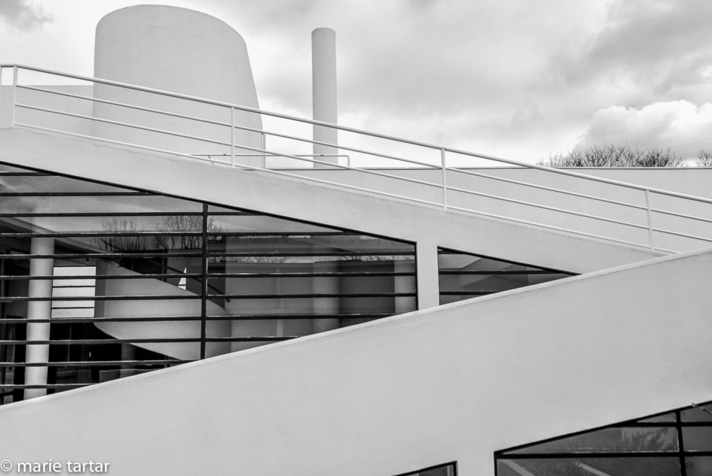 Ramp at Le Courbusier designed Villa Savoye in Poissy, France, outside of Paris