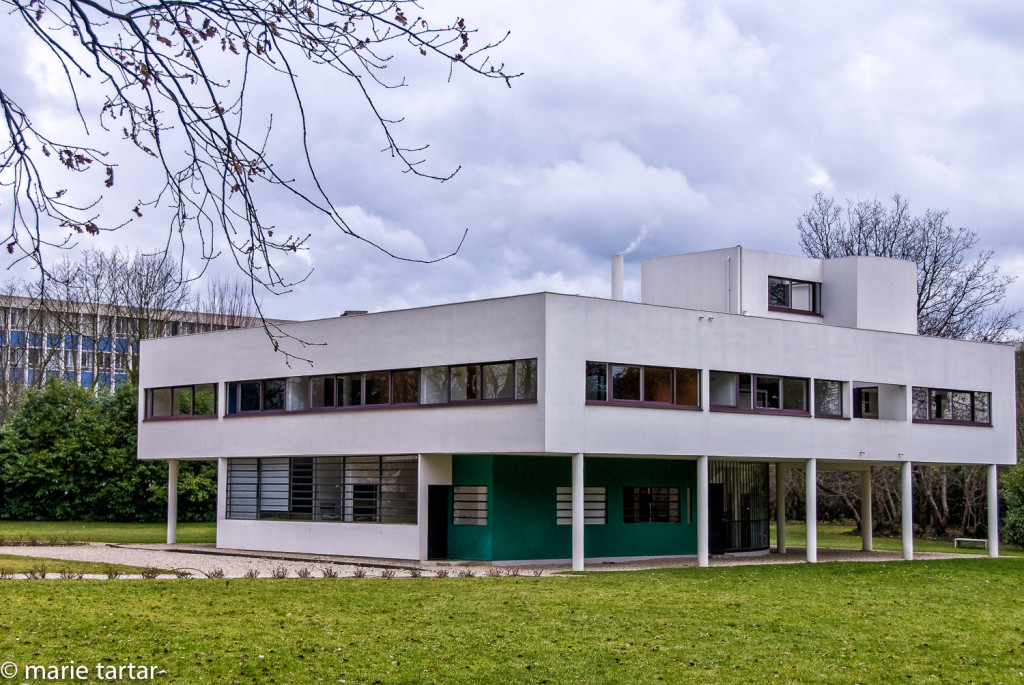 Villa Savoye, a modern house by Le Courbusier, in POissy France, outside Paris
