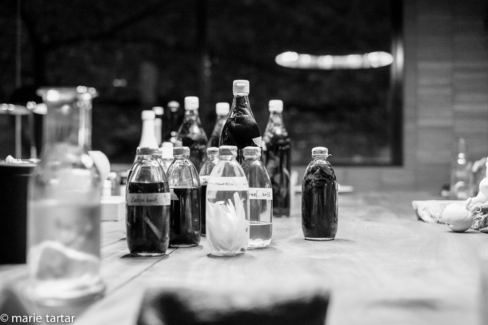 Elixirs awaiting the mixologists ministrations at Kiln in Kyoto