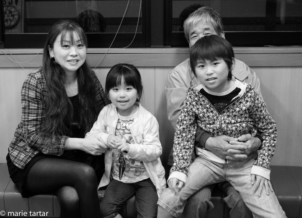 Japanese family at restaurant