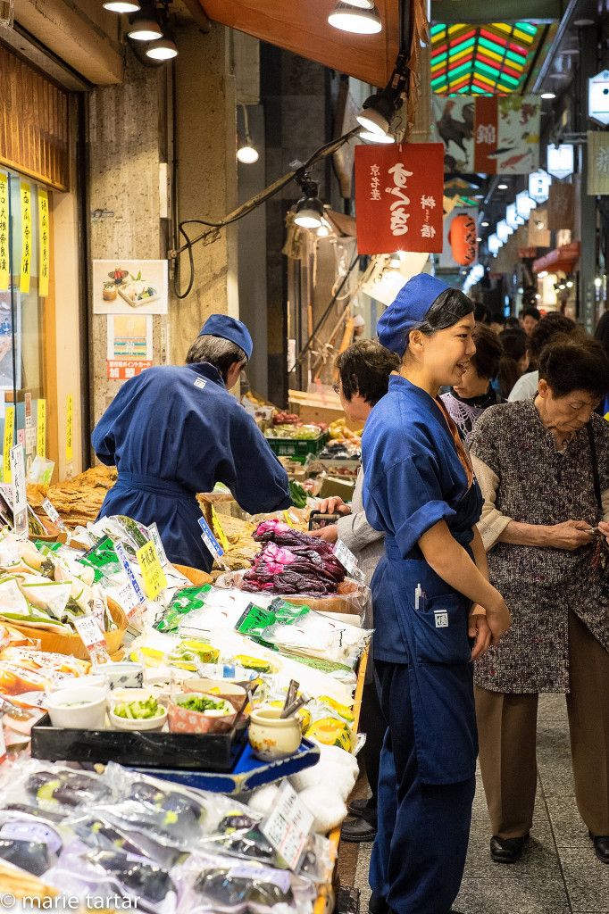 Greeter in Nishiki Market in Kyoto