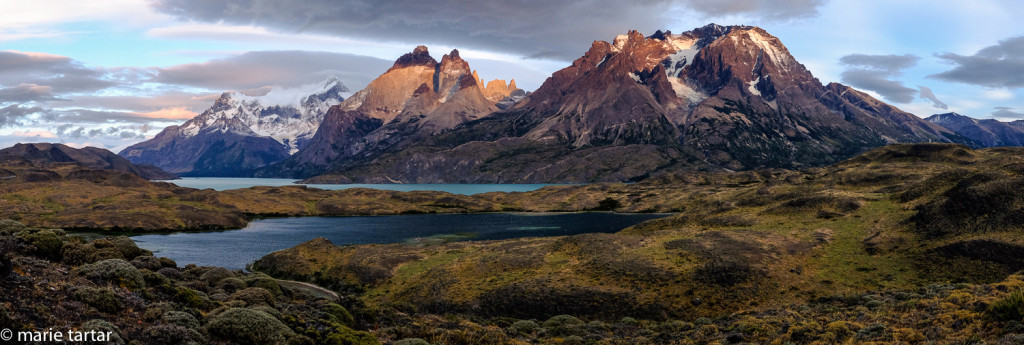 Torres del Paine sunrise panorama in Chile
