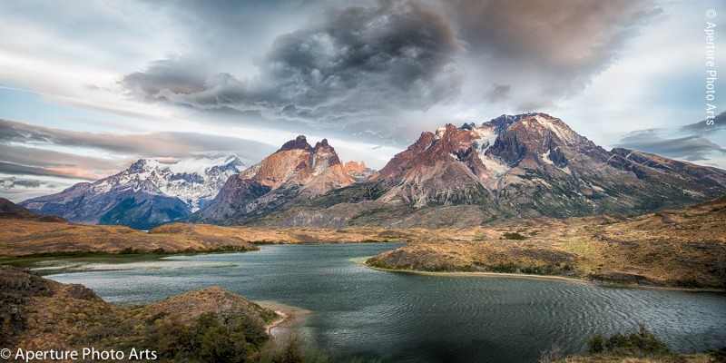 Patagonia, Torres del Paine, Chile, mountains, water, reflections, sunrise