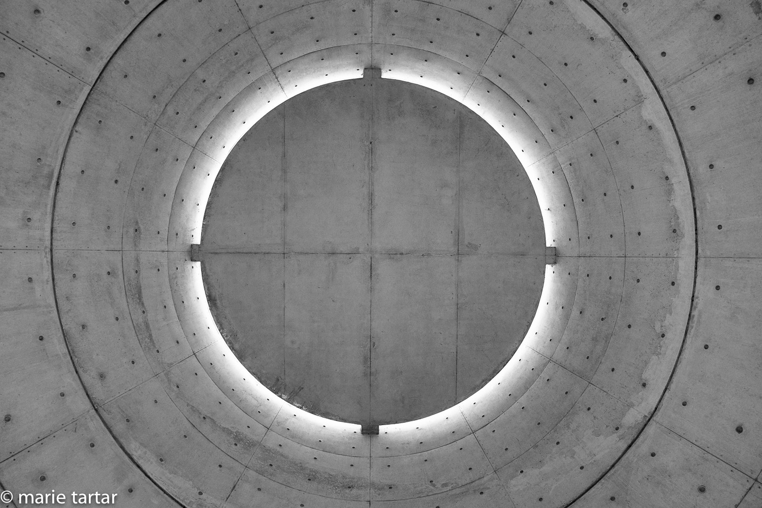 Ceiling of the meditation space designed by Tadao Ando for UNESCO in 1995