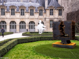 Contemporary tree sculptures add a new element to Hotel de Sully's garden
