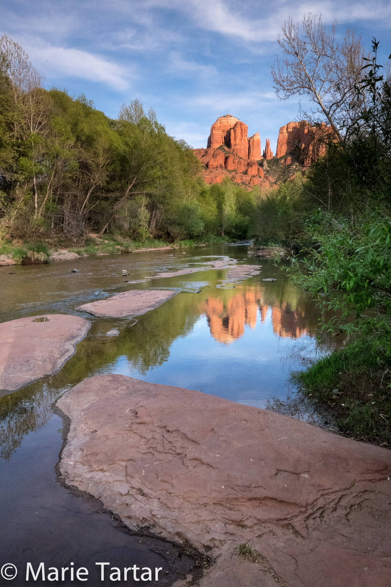 Cathedral Rock, the signature formation of Sedona, from Red Rock Creek Crossing