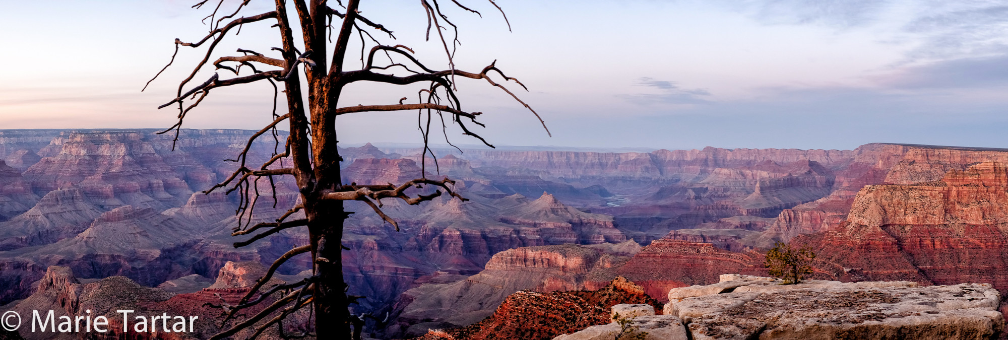 Only a panoramic view seems to capture the expanse of the Grand Canyon