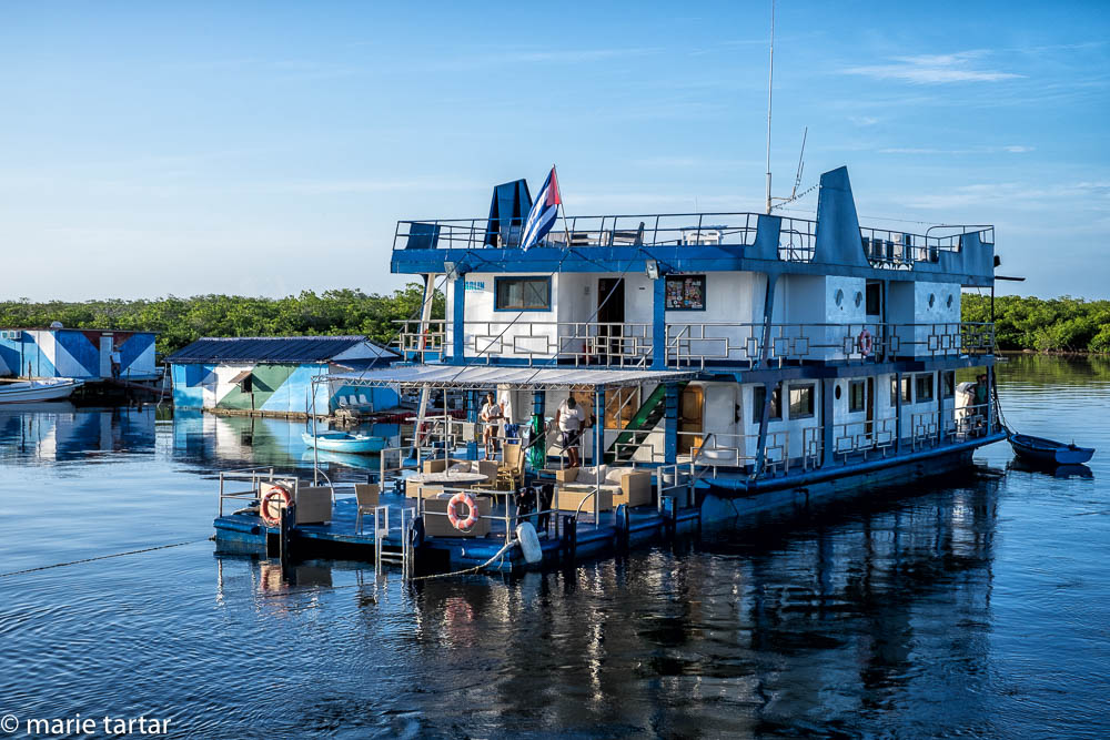 Tortuga, a floating barge hotel, our home in Jardines de la Reina for 5 days