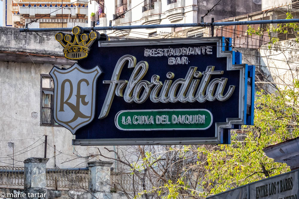 El Floridita sign in Havana