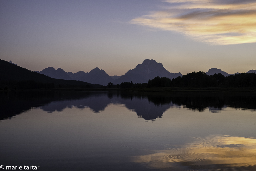 Grand Teton sunset from Oxbow Bend Turnout