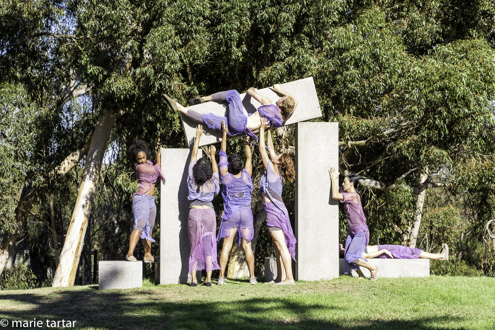 San Diego Dance Theater dancers in Stonehenge, part of WoW Festival 2015 