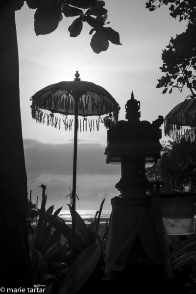 Balinese beach silhouette