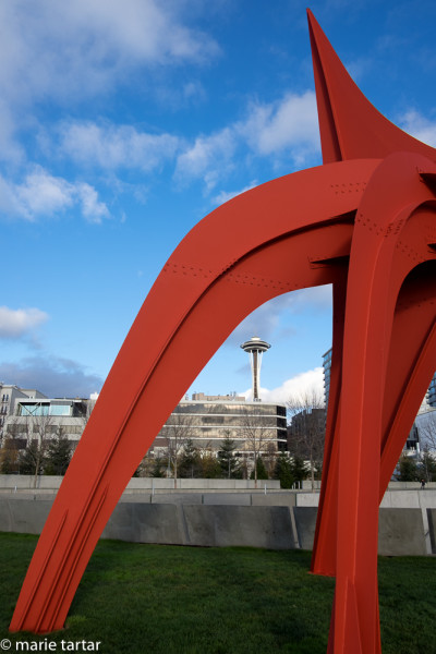 Two symbols of Seattle: the Space Needle and Calder's
