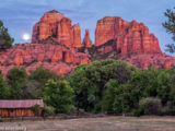 Cathedral Rock in Sedona with rising moon
