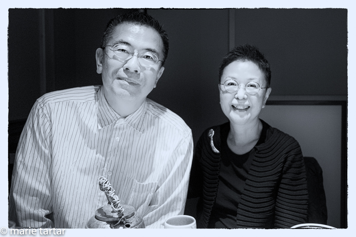 Gracious hosts in Tokyo and friends: Hideo and Mari, at lunch at Asami (あさみ) in GInza, Tokyo