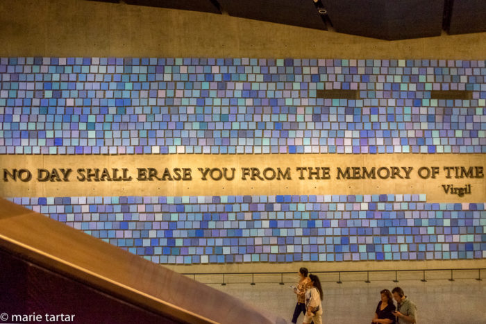 Spencer Finch artwork frames an apt quotation by Virgil at the 9-11 Museum in NYC