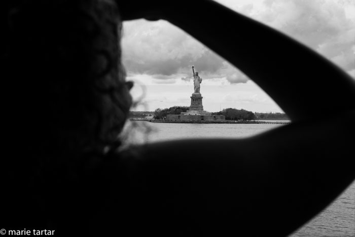 Saluting Lady Liberty on the Staten Island ferry