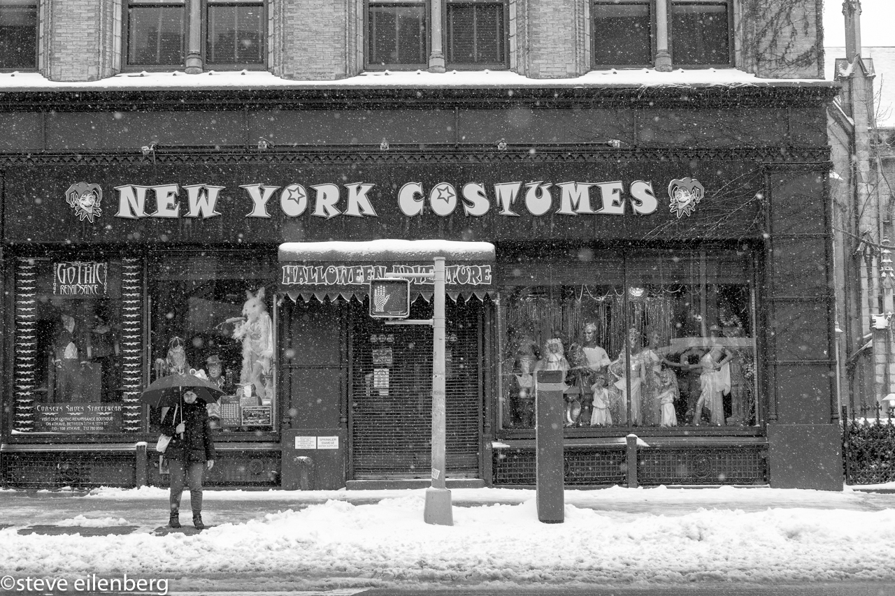 New York Costumes during snowstorm