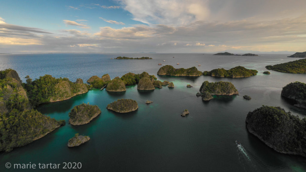 aerial view of Raja Ampat Indonesian islands